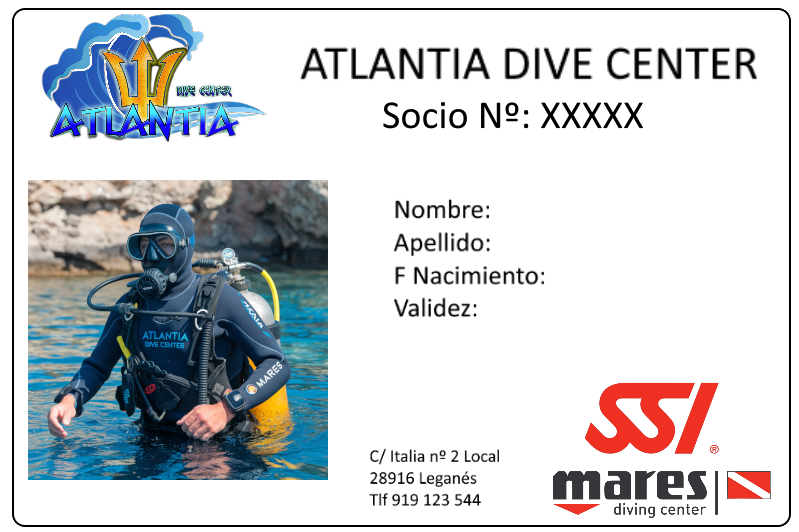 Carnet socio Atlantia Dive Center